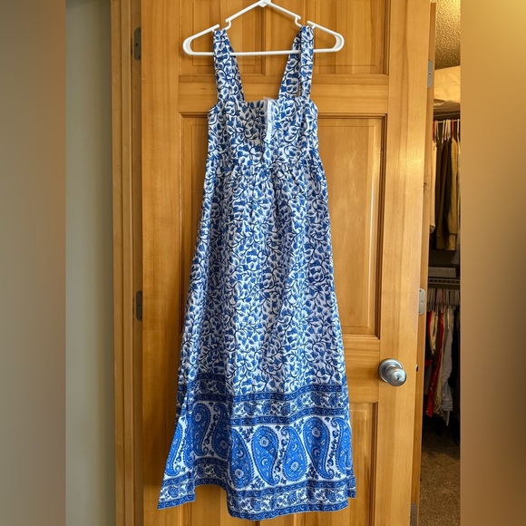 J. Crew Dresses & Skirts - J. Crew Blue and White Floral Paisley Maxi Dress